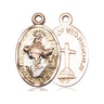 14kt Solid Gold Our Lady of Medjugorje Medal Pendant 7/8 x 1/2 handcrafted by Bliss Manufacturing USA