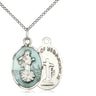 Sterling Silver Our Lady of Medjugorje Medal Necklace with 7/8 x 1/2 inch pendant on 18 inch chain by Bliss