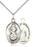 Sterling silver Our Lady of Medjugorje Catholic medal necklace with 18 inch chain, 7/8 x 1/2 inch pendant, handcrafted by Bliss Manufacturing