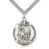 Sterling Silver St. Michael the Archangel Medal Necklace 1x7/8 inch with 24 inch Curb Chain by Bliss