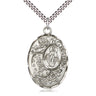 Sterling Silver Large Miraculous Medal Necklace 1 3/8 x 7/8 inches with 24 inch chain by Bliss