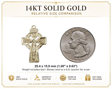 Women's 14kt Solid Gold Irish Crucifix Pendant