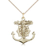 14kt Gold Filled Anchor Crucifix Necklace 1x7/8 inch pendant on 18 inch chain by Bliss Manufacturing
