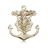 14kt Solid Gold Anchor Crucifix Pendant 1x7/8 inch handcrafted by Bliss Manufacturing USA