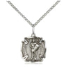 Small Sterling Silver St. Florian Patron Saint Medal Necklace 1/2 inch with 18 inch Chain by Bliss