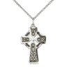 Sterling Silver Medium Celtic Cross Necklace with 18 inch curb chain, handcrafted by Bliss Manufacturing USA