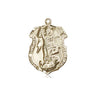 14kt Solid Gold St. Michael the Archangel Medal Pendant 3/4x1/2 inch Handcrafted by Bliss