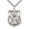 Large Sterling Silver St. Michael the Archangel medal necklace 1 3/8 inch with 24 inch chain by Bliss