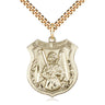 14kt Gold Filled St. Michael the Archangel Medal Necklace 1x7/8 inches medium pendant with 24 inch curb chain by Bliss Manufacturing