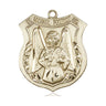 14kt Solid Gold St. Michael the Archangel Medal Pendant 1x7/8 inches medium size handcrafted by Bliss Manufacturing