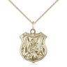 14kt Gold Filled St. Michael the Archangel Medal Necklace 3/4x1/2 inches medium pendant with 18 inch curb chain by Bliss Manufacturing