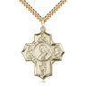 14kt Gold Filled Five-Way Medal Necklace 1 1/4 x 1 inch pendant 24 inch chain handmade by Bliss USA