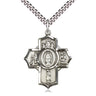 Large Sterling Silver Apparitions Medal Necklace 1.25 x 1 inch pendant on 24 inch curb chain by Bliss