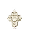 14kt Solid Gold Large Scapular 4-Way Medal Pendant 1.25 inch Handcrafted by Bliss Manufacturing