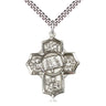 Sterling Silver Apostle 5-Way Medal Necklace 1 1/4 x 1 inch with 24 inch chain by Bliss Manufacturing