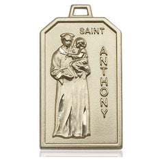 14kt Solid Gold St. Anthony Medal Pendant 1 1/8 x 5/8 inches Handcrafted USA Bliss Manufacturing