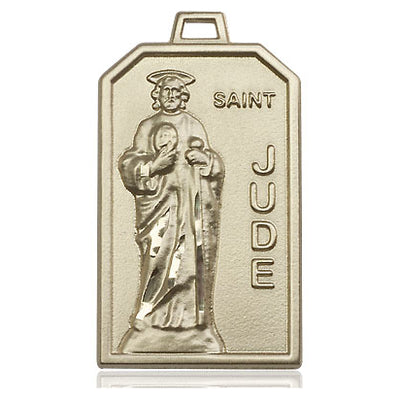14kt Solid Gold Medium St. Jude Patron Saint Medal Pendant | 1-1/8" x 5/8" | Handcrafted in USA by Bliss