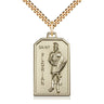 14kt Gold Filled St. Florian Patron Saint Medal Necklace 1 1/8 x 5/8 inches with 24 inch chain by Bliss