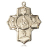 14kt Solid Gold Polish Four-Way Medal Pendant 1 1/8 x 1 Inch Handcrafted by Bliss USA