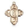 14kt Solid Gold St Christopher 5-Way Catholic Medal Pendant 1 1/8 x 7/8 inches handcrafted by Bliss Manufacturing USA