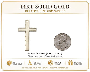 14kt Solid Gold Large Catholic Cross Pendant | 1 3/4" Medal | Handcrafted in USA by Bliss