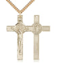 Large 14kt Gold Filled St. Benedict Crucifix Necklace 1-3/4x1 inch pendant on 24 inch chain by Bliss