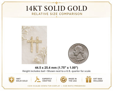 St. Benedict 14kt Solid Gold Crucifix Pendant