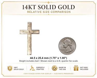 Traditional Crucifix 14kt Solid Gold Pendant