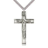 Sterling Silver Large Crucifix Necklace 1 3/4 inch pendant with 24 inch chain by Bliss Manufacturing