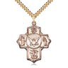 14kt Gold Filled Large Catholic 5-Way Navy Medal Necklace 1.25 x 1 inch on 24 inch chain by Bliss