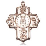 14kt Solid Gold Large Five-Way Air Force Medal Pendant 1.25 x 1 inch handcrafted by Bliss