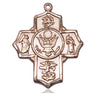 14kt Solid Gold Large Five-Way Army Medal Pendant 1.25 x 1 inch handcrafted by Bliss