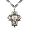 Sterling Silver Large Catholic 5-Way Air Force Medal Necklace 1.25 x 1 inch on 24 inch chain by Bliss