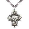 Sterling Silver 5-Way National Guard Medal Necklace 1.25 inch pendant on 24 inch chain handcrafted by Bliss