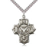 Sterling Silver 5-Way Navy Medal Necklace 1.25 inch pendant on 24 inch chain handcrafted by Bliss