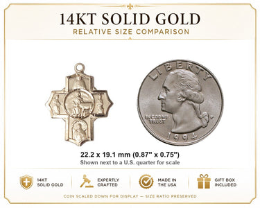 14kt Solid Gold Five-Way Special Needs Medal Pendant | 7/8" x 3/4" | USA Made by Bliss