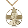 Large 14kt Gold Filled St. Christopher Patron Saint Medal Necklace 1 5/8 x 1 1/2 on 24 Inch Chain by Bliss