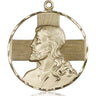 14kt Solid Gold Large St. Christopher Medal Pendant 1 5/8 x 1 1/2 inches handcrafted by Bliss Manufacturing