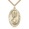 14kt Gold Filled Large St. Christopher Patron Saint Medal Necklace 1 5/8 x 1 inch with 24 inch chain by Bliss