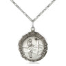 Sterling Silver St. Kateri Tekakwitha patron saint medal necklace 3/4 inch by 5/8 inch on 18 inch curb chain handcrafted by Bliss