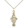 Medium 14kt Gold Filled Miraculous Medal Necklace 7/8 x 3/8 with 18 inch chain by Bliss