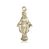 14kt Solid Gold Medium Miraculous Medal Pendant 7/8 x 3/8 inch by Bliss Manufacturing