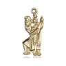 14kt Solid Gold Medium St. Christopher Patron Saint Medal Pendant 7/8 x 3/8 inch by Bliss
