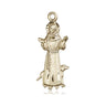 14kt Solid Gold St. Francis of Assisi Patron Saint Medal Pendant 1 x 3/8 inches handcrafted by Bliss Manufacturing