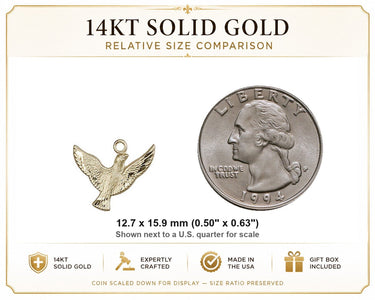Small 14kt Solid Gold Holy Spirit Medal 1/2 x 5/8