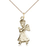 14kt Gold Filled Angel Pendant Necklace 1x1/2 inch with 18 inch Chain by Bliss Manufacturing