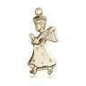 14kt Solid Gold Angel Medal Pendant 1x1/2 inch handcrafted by Bliss Manufacturing