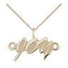 Gold filled JOY pendant necklace with 18 inch curb chain, Jesus first Others second Yourself last, by Bliss USA