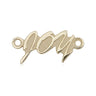 Small 14kt Solid Gold JOY Medal Pendant 3/8 x 1 inch by Bliss