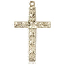 14kt solid gold large Catholic cross pendant 1.25 inches by 0.75 inches handcrafted by Bliss USA